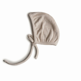 RIBBED BABY BONNET | BEIGE