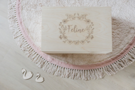HOUTEN MEMORYBOX | BLOEMENKRANS