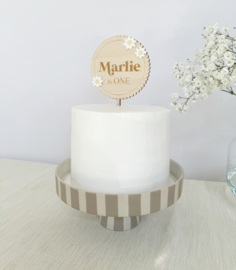 Gepersonaliseerde Houten Taarttopper | Madeliefjes