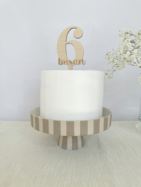 Gepersonaliseerde Houten Taarttopper | Cijfer & Naam
