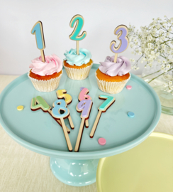 Cupcake Topper | Pastel & Hout