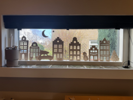 HOUTEN HUISJES RAAMDECORATIE | KERST EDITIE