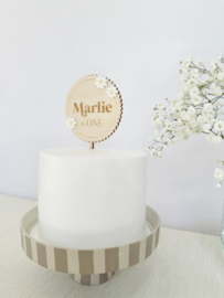 Gepersonaliseerde Houten Taarttopper | Madeliefjes