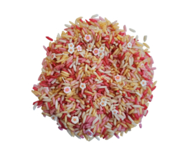 Grennn speelrijst pink flower mix