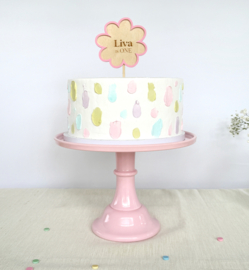 Gepersonaliseerde Houten Taarttopper | Bloem