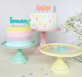 Gepersonaliseerde Taarttopper Naam | Pastel Kleuren