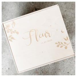 HOUTEN MEMORYBOX GEGRAVEERD | BOTANICAL