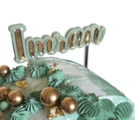 Gepersonaliseerde Taarttopper Goud/Kleur | Naam