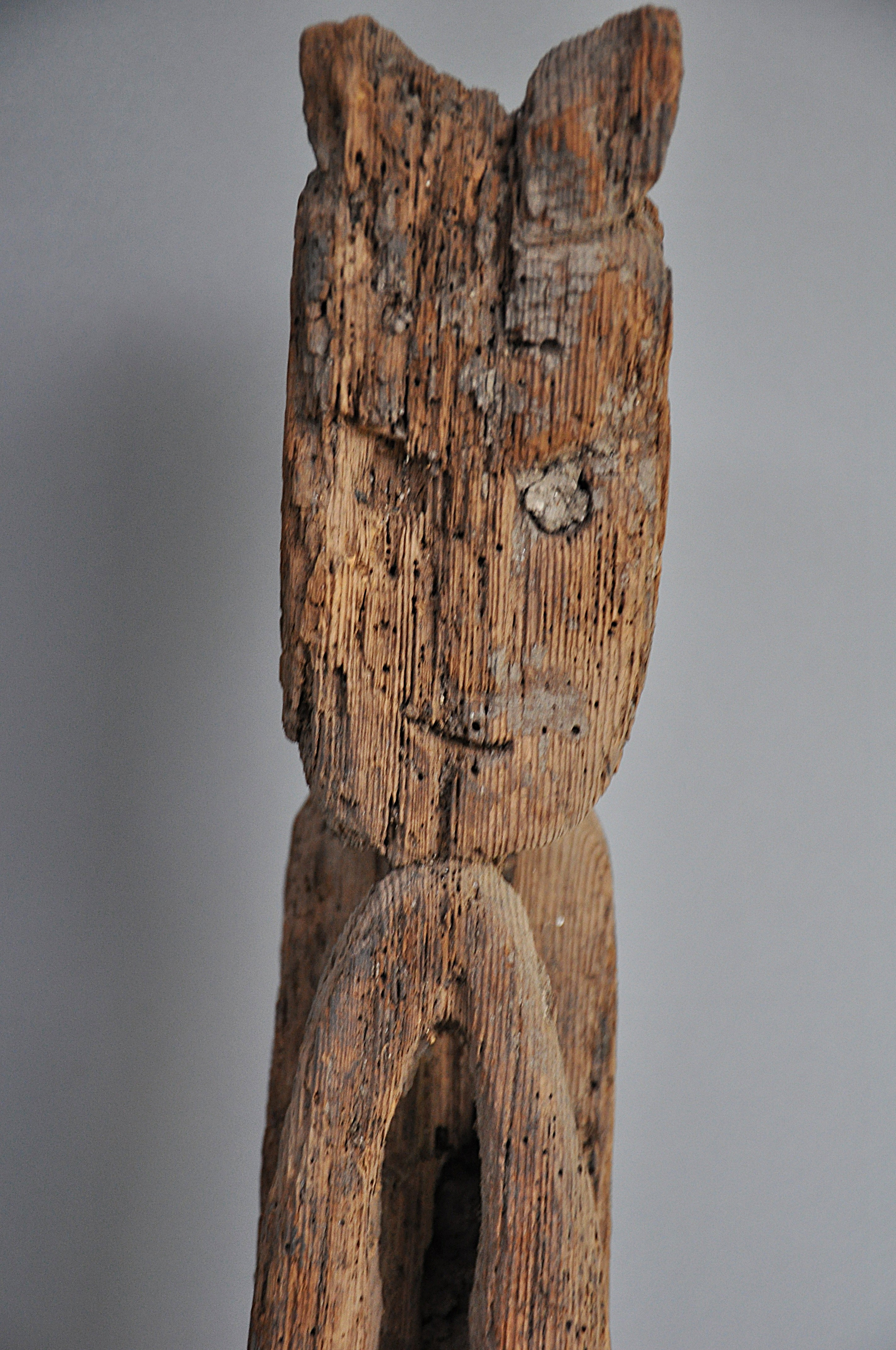 Authentic Nepalese Guardian Statue - Old Wooden Guardian Sculpture