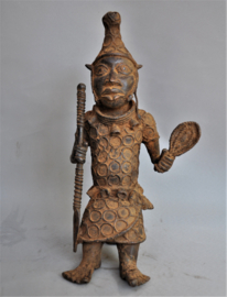 King Oba seated on a stool, bronze, Nigeria, 21st century