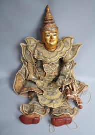 Mega grote Boeddha marionet, Thailand, ca 1980