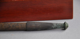 Old metal opium pipe with case, pipe 1st half of the 20th century