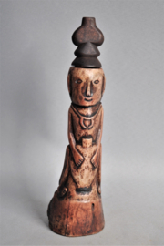 Beautifully carved bone lime container, Ifugao, Philippines, 21st century