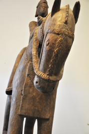 UNIQUE!! Huge wooden horse + rider, BAMBARA, nrth Mali, approx. 1950