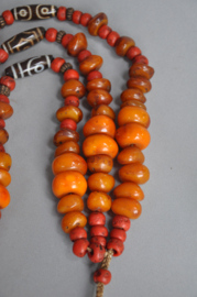 Tibetan Dzi & Copal Necklace - Power & Protection