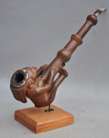 Old tribal intensely used pipe, LUBA, DR Congo, mid 20th century