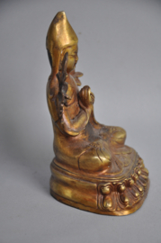 Vuurverguld bronzen beeld van een Tibetaanse lama, Gelugpa, Nepal