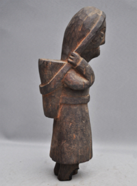 Older tribal female statue from the TERAI, Southern Nepal, 1960-70