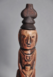 Beautifully carved bone lime container, Ifugao, Philippines, 21st century