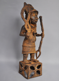 Bronze Benin warrior on base, IFE, Benin City region, Nigeria, 21st century