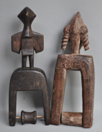 2x Baule weaving pulley, Ivory Coast, 2nd half of the 20th century