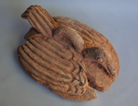 Very old wooden lid of ceremonial pot, YORUBA, Nigeria