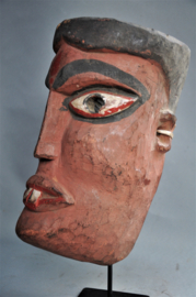 Expressive wooden festival mask, West Nepal, ca 1970