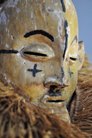 Old tribal Panzi mask, SUKU/YAKA, DR Congo, 1940-50