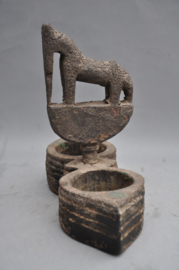 Rare! Double spice jar, TERAI, THARU people, Nepal, early 20th century