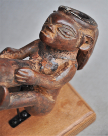 Old tribal intensely used pipe, LUBA, DR Congo, mid 20th century