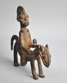 Oud bronzen Dogon ruiter, Dogon, Mali, midden 20e eeuw
