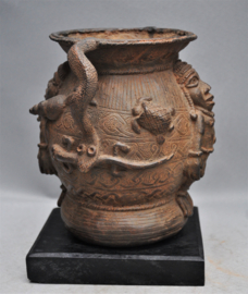 GREAT! Old, bronze IFE Jar, region Benin City, Nigeria, approx. 1950