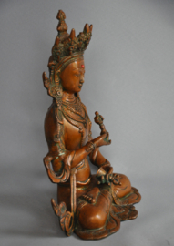 Medium-sized bronze Vajrasattva Buddha statue, Nepal, 2nd half of the 20th century