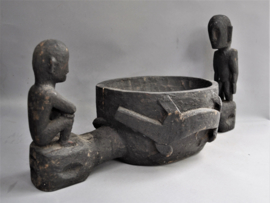 Big, ritual bowl of with two BULULS,Ifugao,Luzon,2nd half 20th century