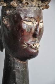 Ekoi Hoofdmasker - Antilopenleer & Hout - Grens Nigeria/Kameroen