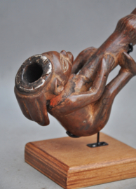 Old tribal intensely used pipe, LUBA, DR Congo, mid 20th century