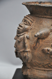 GREAT! Old, bronze IFE Jar, region Benin City, Nigeria, approx. 1950