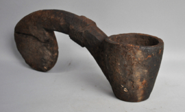 Zéér grote houten gebruikte yakboter lepel, Nepal, 1900-1925