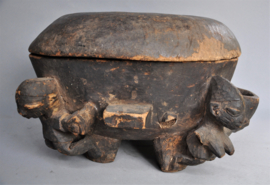 Large ceremonial bowl with lid, YORUBA, Nigeria, mid 20th century