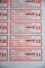 Aandeel uit de Congo "CONGOMANE", met coupons ( code 2)