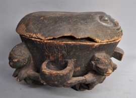 Large ceremonial bowl with lid, YORUBA, Nigeria, mid 20th century