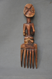 Tribal wooden comb, LUBA tribe, D.R. Congo, approx. 1980