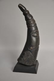 Beautifully carved animal horn, YORUBA, Nigeria, 1960-70