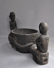 Big, ritual bowl of with two BULULS,Ifugao,Luzon,2nd half 20th century