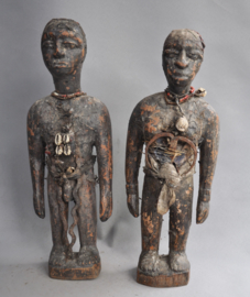Rare, intensively tribally used FON couple, Benin, approx. 1950