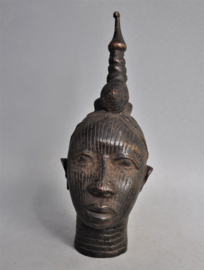 Bronzen kopje van koning OBA, regio Benin City, Nigeria, 21e eeuw