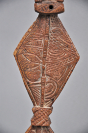 Refinedly carved staff of the LUBA, DR Congo, 1970-80