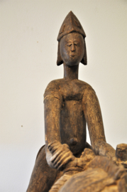 UNIQUE!! Huge wooden horse + rider, BAMBARA, nrth Mali, approx. 1950