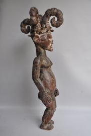 Ekoi/Ejagham Beeld met Antilopenleer - Mystieke Schoonheid uit de Cross River Regio