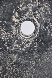Stone currency on stand, SUMBA, Indonesia, 21st century